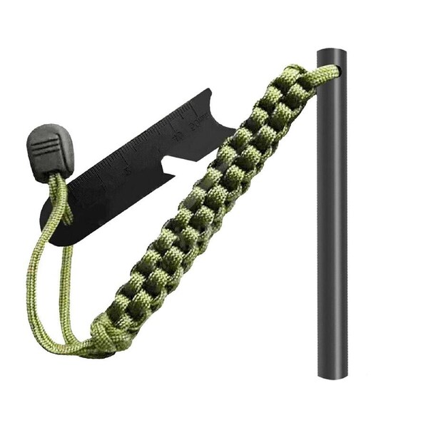 Ferrocerium Flint Rod Survival Fire Starter with Striker Paracord