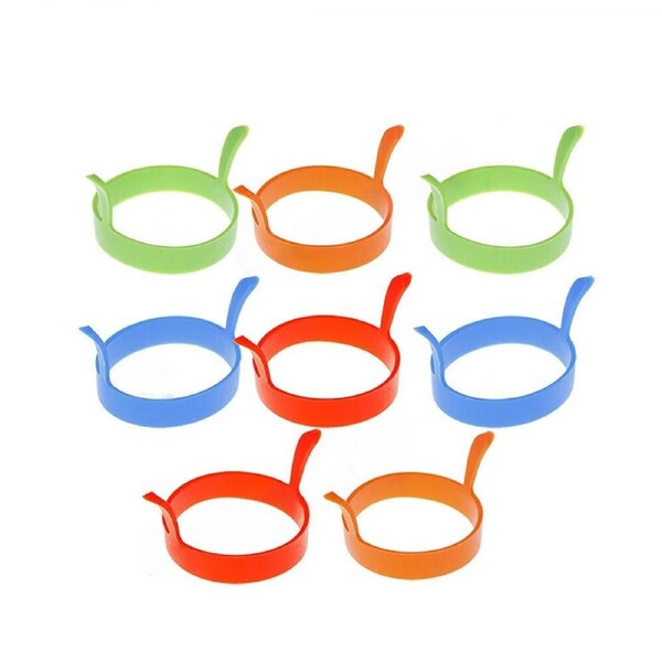 Silicone Egg Rings Non Stick Kitchen Baking Tools Pancake Handles - 8pcs