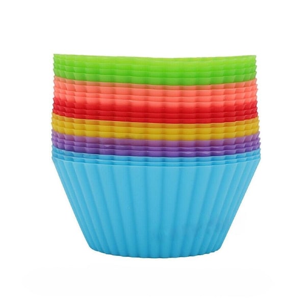 Muffin Silicone Cupcake Case Round Cup Cake DIY Bake Mold Baking Mould - 20x
