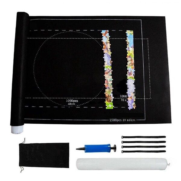 Jigsaw Puzzle Roll Mat Puzzle Storage Saver Pad Toys with Inflator Tool - 1500pcs