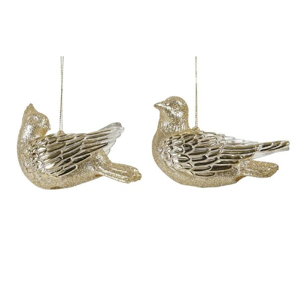 Champagne Dove Decoration 2 Assorted 7cm