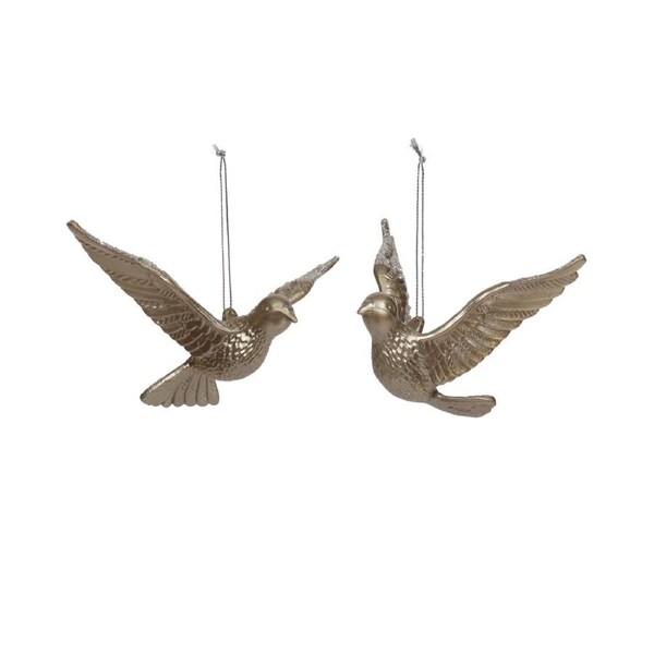 Acrylic Dove Ornament Gold 2 Assorted 10cm