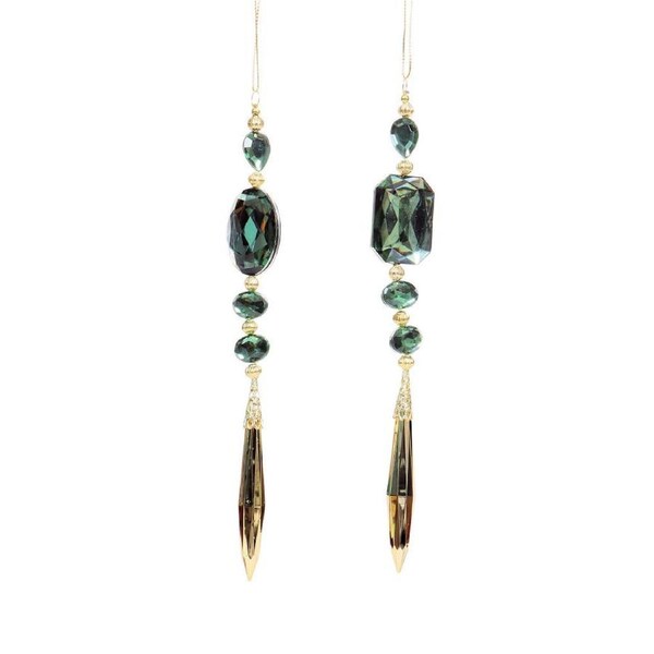 Acrylic Jewel Single Green Gold 2 Assorted 21cm