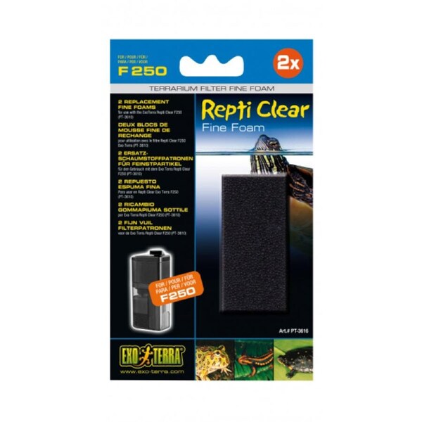 Repti Clear Fine Foam 2 Pack Replacement for the F250 Filter by Exo Terra