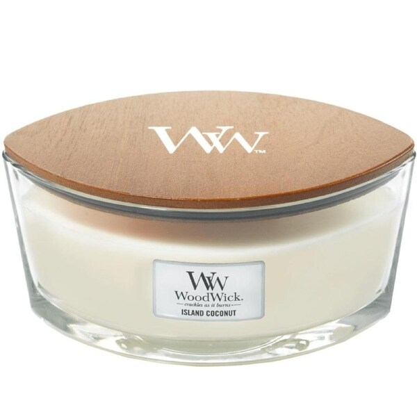 Woodwick Island Coconut Candle Crackles As It Burns Ellipse Hearthwick