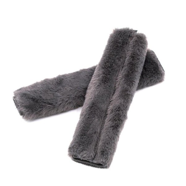 2pcs Car Seat Belt Strap Pad Soft Harness Shoulder Cushion Cover Protector Grey