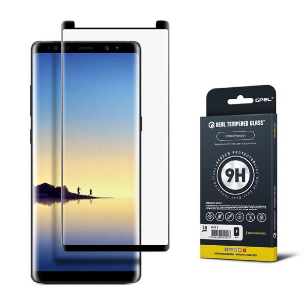 Gpel Tempered Glass Phone Screen Guard Protector For Samsung Galaxy Note 8 Black