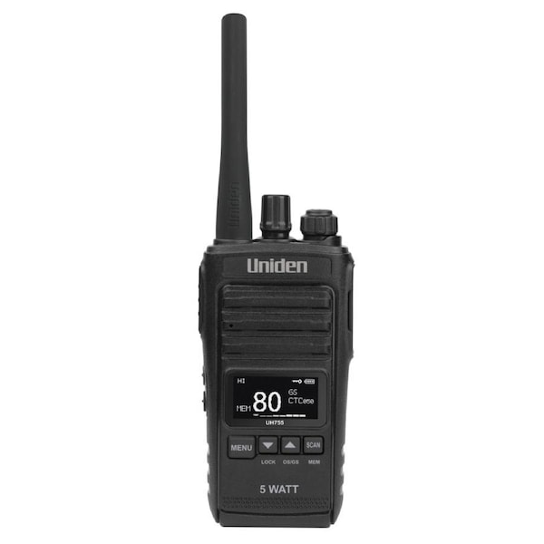 Uniden UH755 - 5 Watt UHF CB Splashproof Handheld Radio