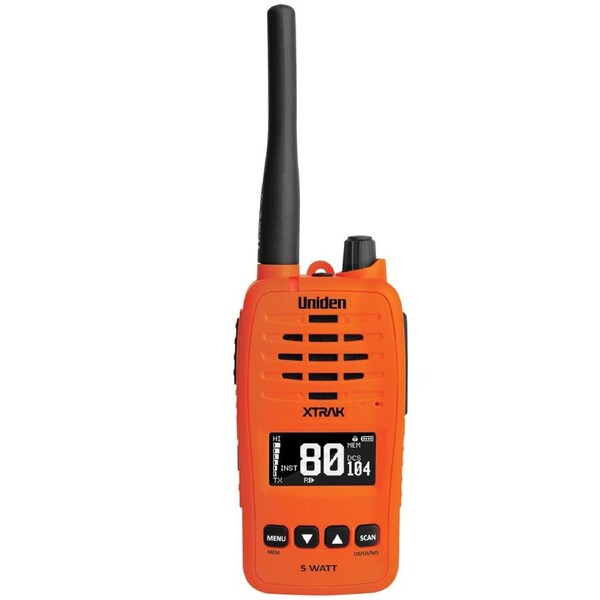 Uniden XTRAK 50 - 5 Watt Waterproof Smart UHF Handheld Radio with Large OLED Display with Instant Replay Function - Orange