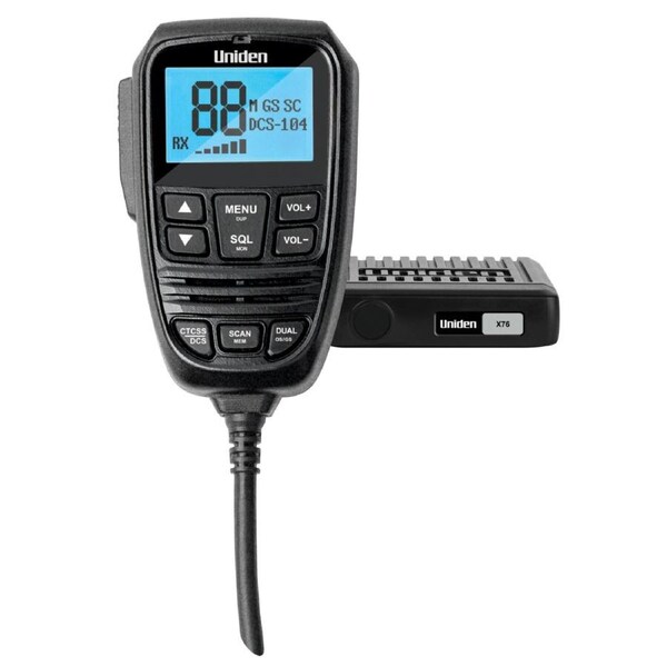 Uniden X76 Compact UHF CB Mobile With Remote Speaker MIC. Large LCD Display, Dual Watch