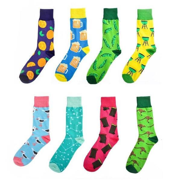 8 Pairs Fashion Novelty Funny Socks one Size 5-13 Men Socks Women Socks #2