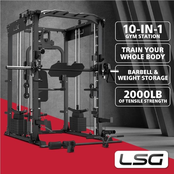 LSG GRK200 10-in-1 Home Gym Station, Power Rack, Smith Machine and Cable Crossover
