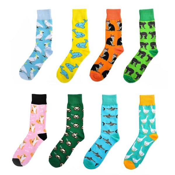 8 Pairs Fashion Novelty Funny Socks one Size 5-13 Men Socks Women Socks #1