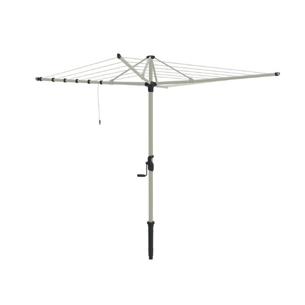 Hills 6 Line Rotary Galv Steel Clothesline Outdoor 38m Drying Space Surfmist