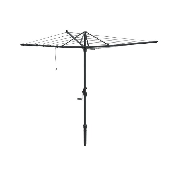 Hills 6 Line Rotary Galv Steel Clothesline Outdoor 38m Drying Space Monument