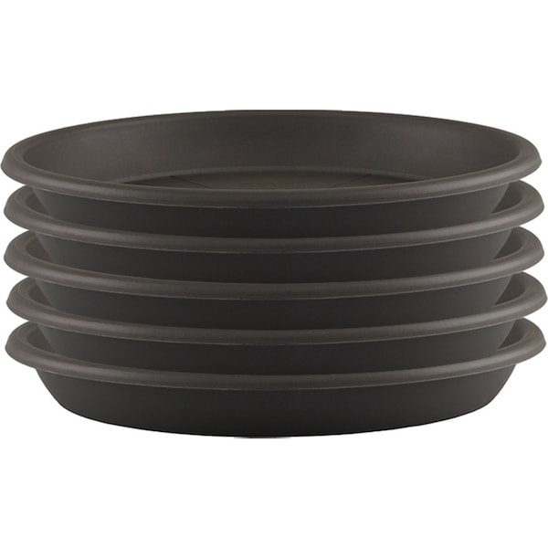 5x Artevasi Round Plastic Indoor/Outdoor Plant Saucer For Pot 22x3cm Anthracite