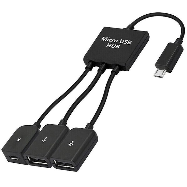 Micro USB HUB Male to Female Double USB 2.0 Host OTG Adapter Cable