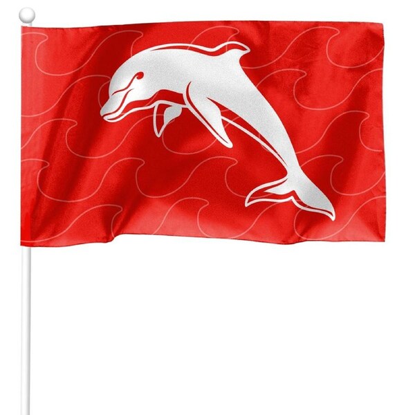 Dolphins Licensed NRL KIDS Pole Game Day Flag Banner