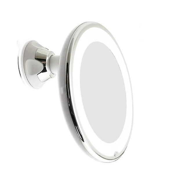 Nevenka LED 10X Magnifying Makeup Mirror with Power Locking Suction Cup