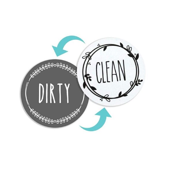 Nevenka Dishwasher Magnet Clean Dirty Sign Indicator For Kitchen-Round