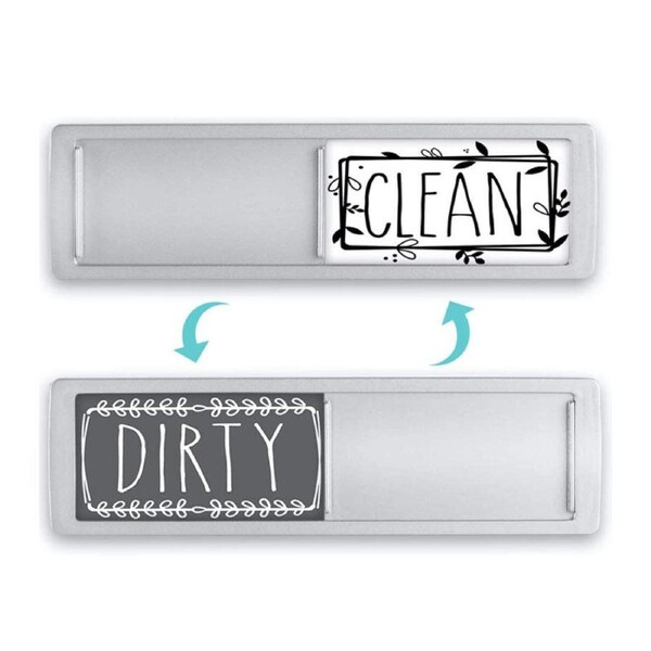 Nevenka Dishwasher Magnet Clean Dirty Sign Indicator For Kitchen-Silver Black White