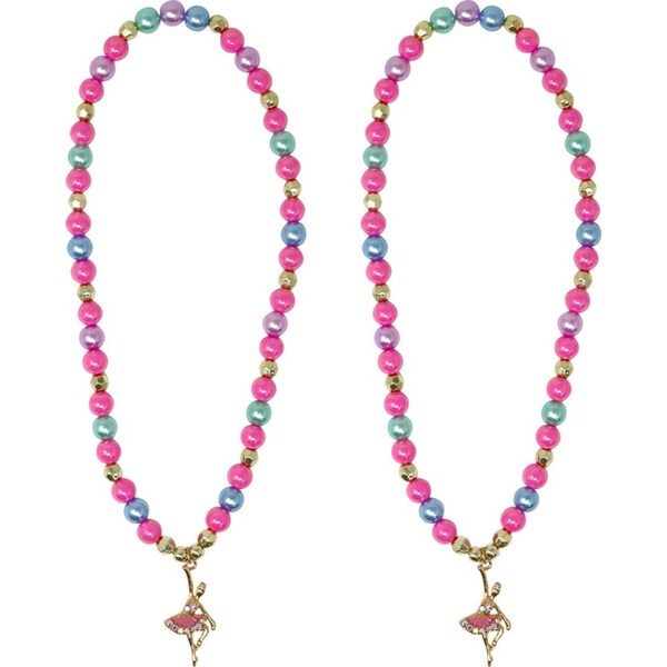 2x Pink Poppy 40cm Ballet Dance Kids/Children Necklace Fashion Accessory 3+