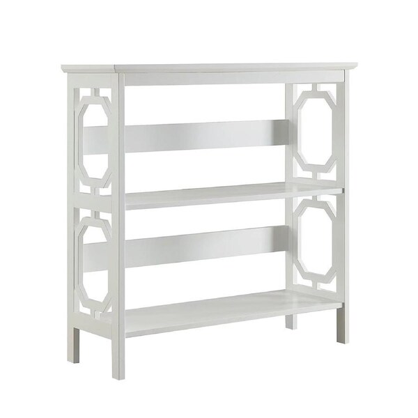 Sarantino Laurel 3-Tier Bookshelf Display Rack in White