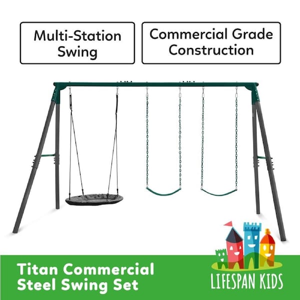Lifespan Kids Titan Commercial Steel Swing Set