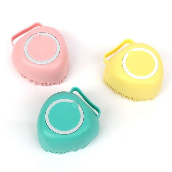 3 Pack Soft Silicone Dog Brush Pet Shampoo Massage Bath Brush
