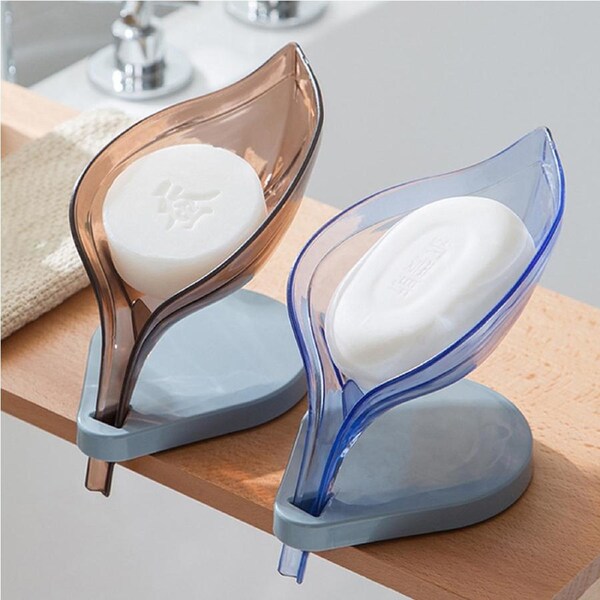 2 Pack Soap Box Drain Soap Holder Suction Soap Dish Tray Bathroom Accessories