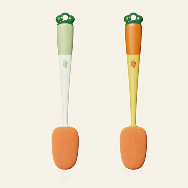 2Pcs Multifunctional Carrot Wash Brush Insulation Bottle Pacifier Cleaning Brush