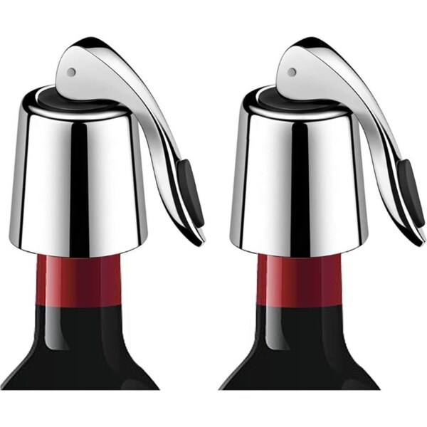 Wine Stoppers Set of 2 Wine Bottle Stopper Stainless Steel