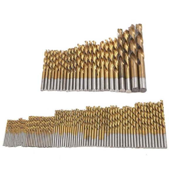 105Pcs Drill Bits Set Titanium Coated High Speed Steel 1-10mm High Speed Steel
