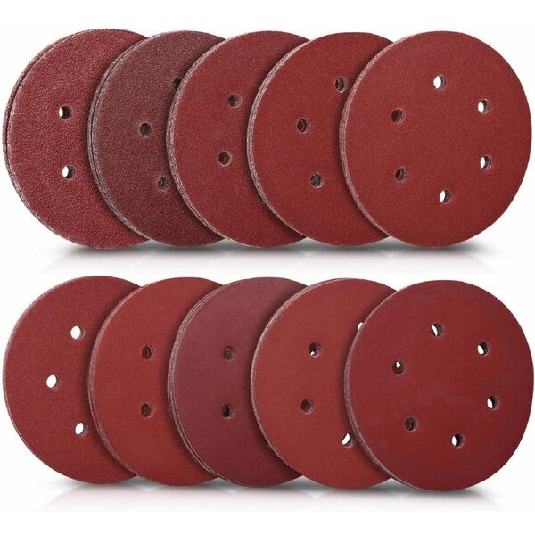 150PCS 6" Sanding Discs Pads 150mm 60 - 240 Grit Mixed Orbital Sander Sandpaper
