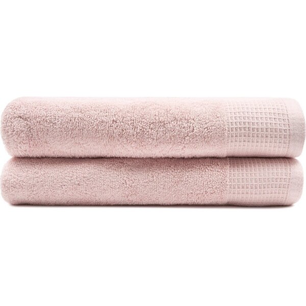 2pc Sheraton Luxury Maison Greenwich Bath Towels 68cm x 137cm Cotton Peach