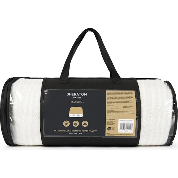 Sheraton Luxury Maison Standard Bamboo/Cotton Blend Memory Foam Pillow White