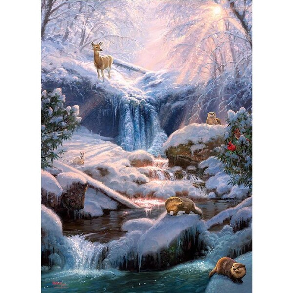 Cobble Hill - Mystic Falls In Winter Puzzle 1000pc