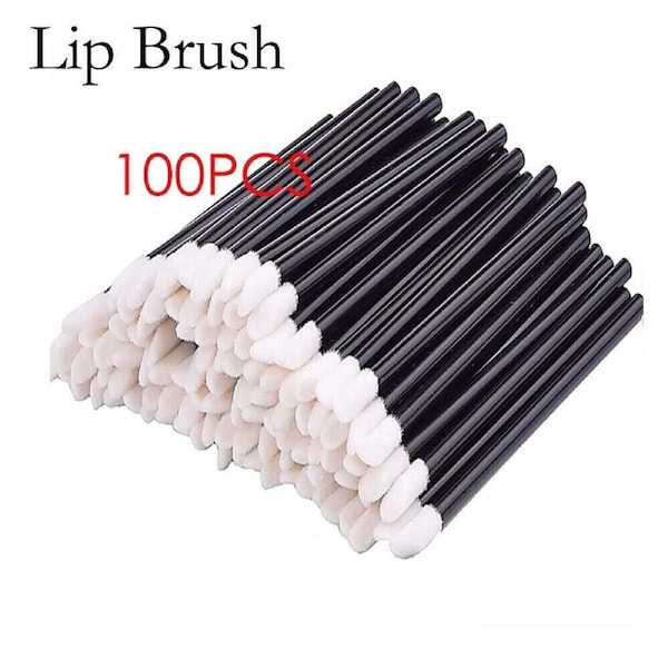 100 pcs Disposable Lip Brush Lip Wands Gloss Lipstick Applicator Brushes