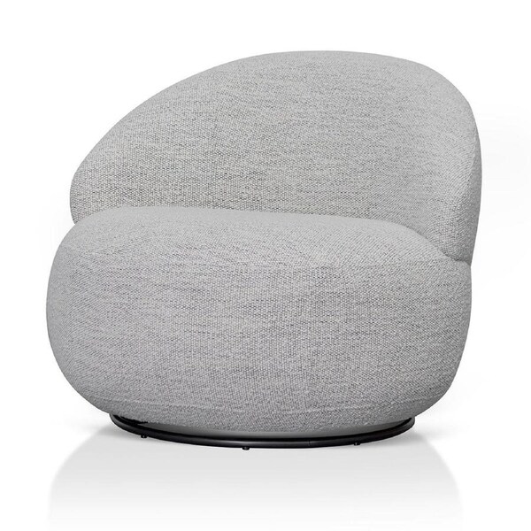 Isla Swivel Fabric Lounge Chair - Fog Grey