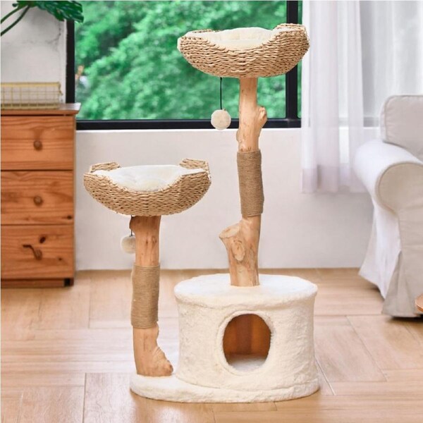 Michu Premium Real Wood Cat Tree - Large