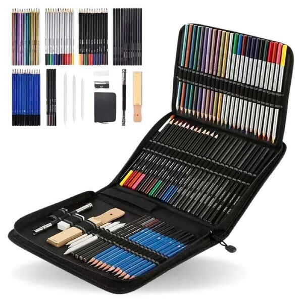 72pcs Professional Drawing Sketch Pencil Sketch Charcoal Tools Set