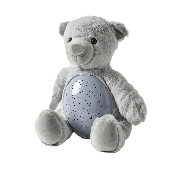 Jiggle & Giggle Grey Bear Plush Children's Decor Night Light Set 27x25cm 3y+