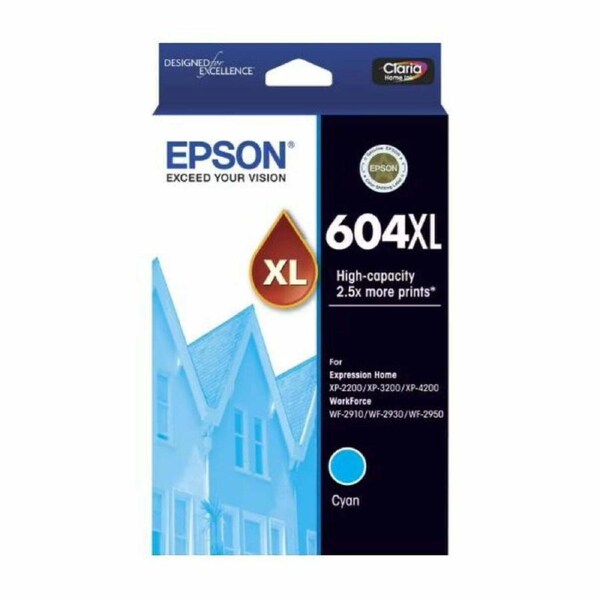Epson 604XL Cyan High Yield Ink Cartridge Toner C13T10H292