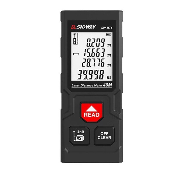 Digital Laser Distance Meter Measurer 40m Area Volume Range Finder Tape Measure