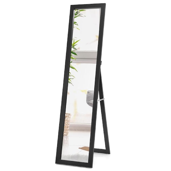 Giantex Full-length Mirror Freestanding Makeup Mirror Wall Mounted Vanity Mirror Wooden Frame Black