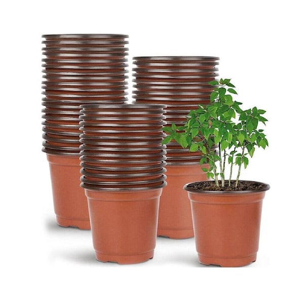 100x Plastic Plant Flower Garden Pots Nursery Seedlings Pot Growing Container