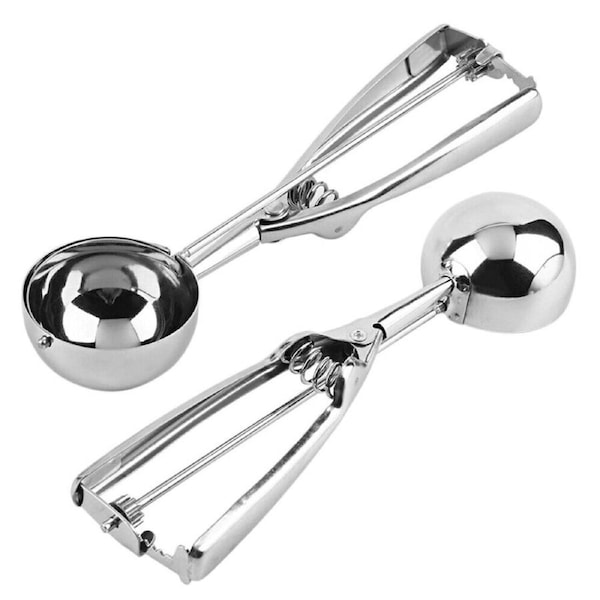 3PCS Stainless Steel Ice Cream Scoop Spoon Melon Baller Cookie Mash Muffin Spoon
