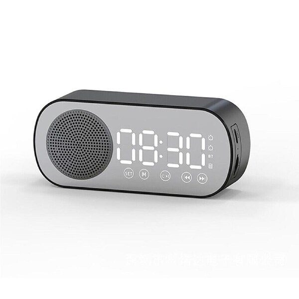Black FM Speaker LED Display Portable Alarm Clock Home Decor Bluetooth Radio