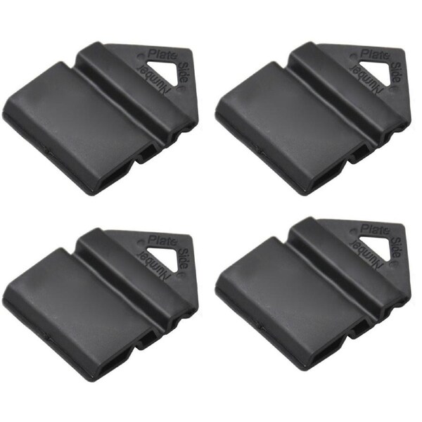 4X Black Plate Clips L & P L And P Number Plate Holders