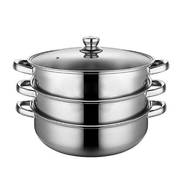 3 Tier Stainless Steel Steamer Meat Vegetable Cooking Steam Pot Kitchen Tool